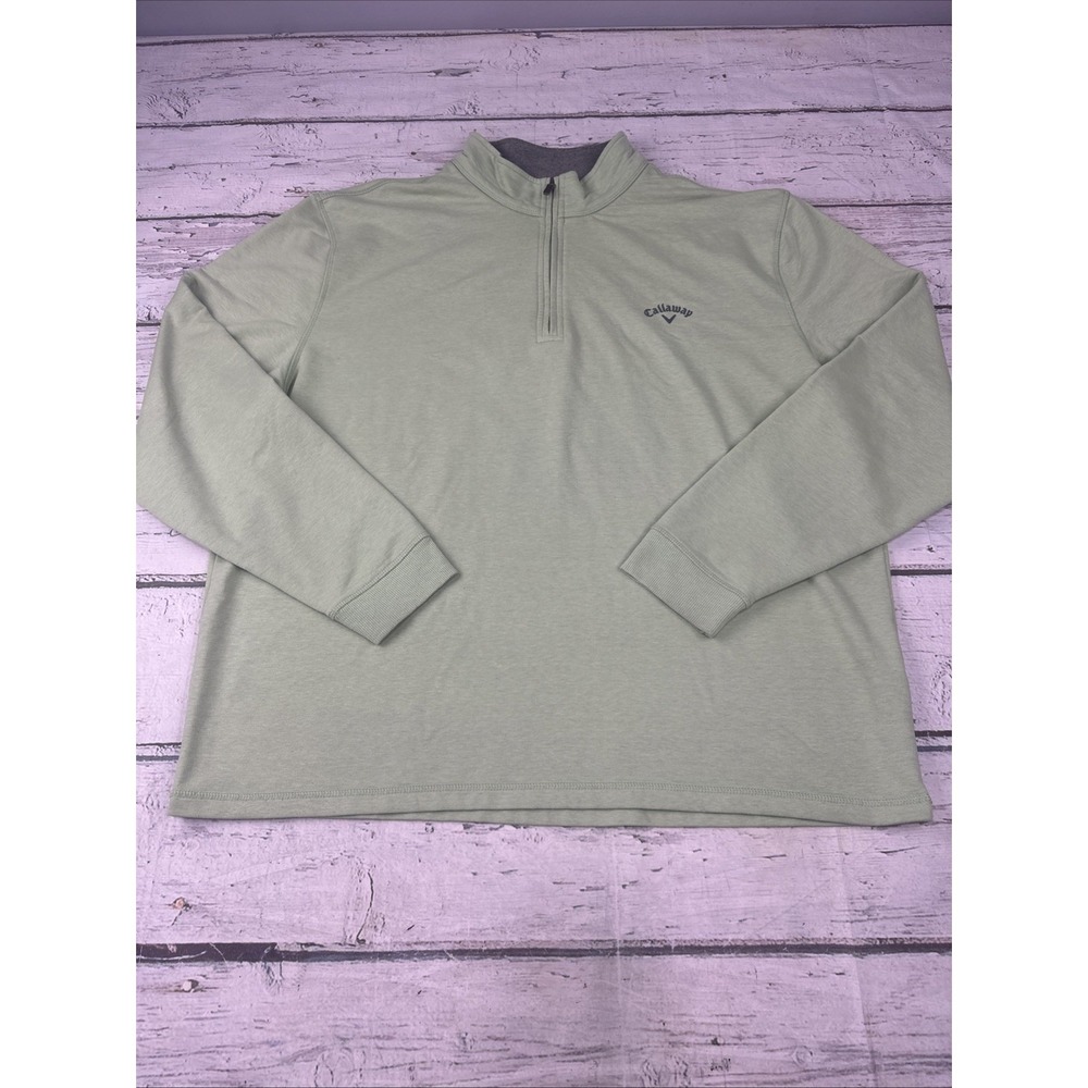 Callaway Golf Men's 1/4 Zip Pullover XXL 2XL Lime Green Heather